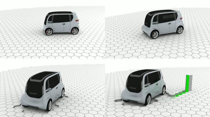 电动汽车新能源汽车动画特效素材小型迷你