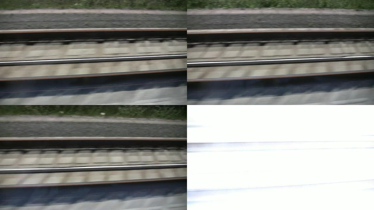 高速列车轨道，从窗户看，隧道（高清）