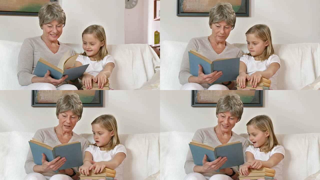 高清多莉: 奶奶和孙女一起读书