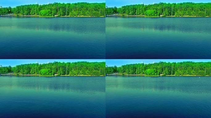 蓝色湖泊景观