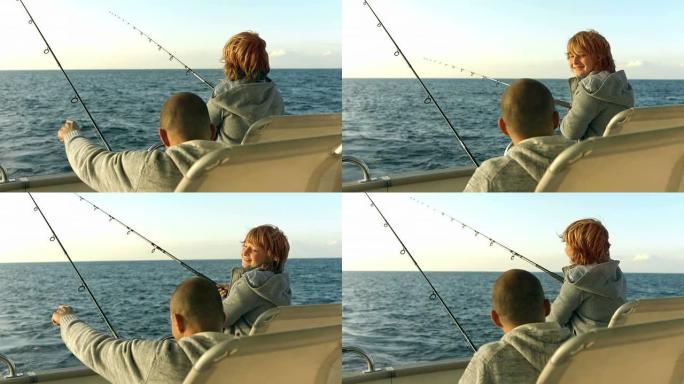 高清: 父子玩得开心钓鱼