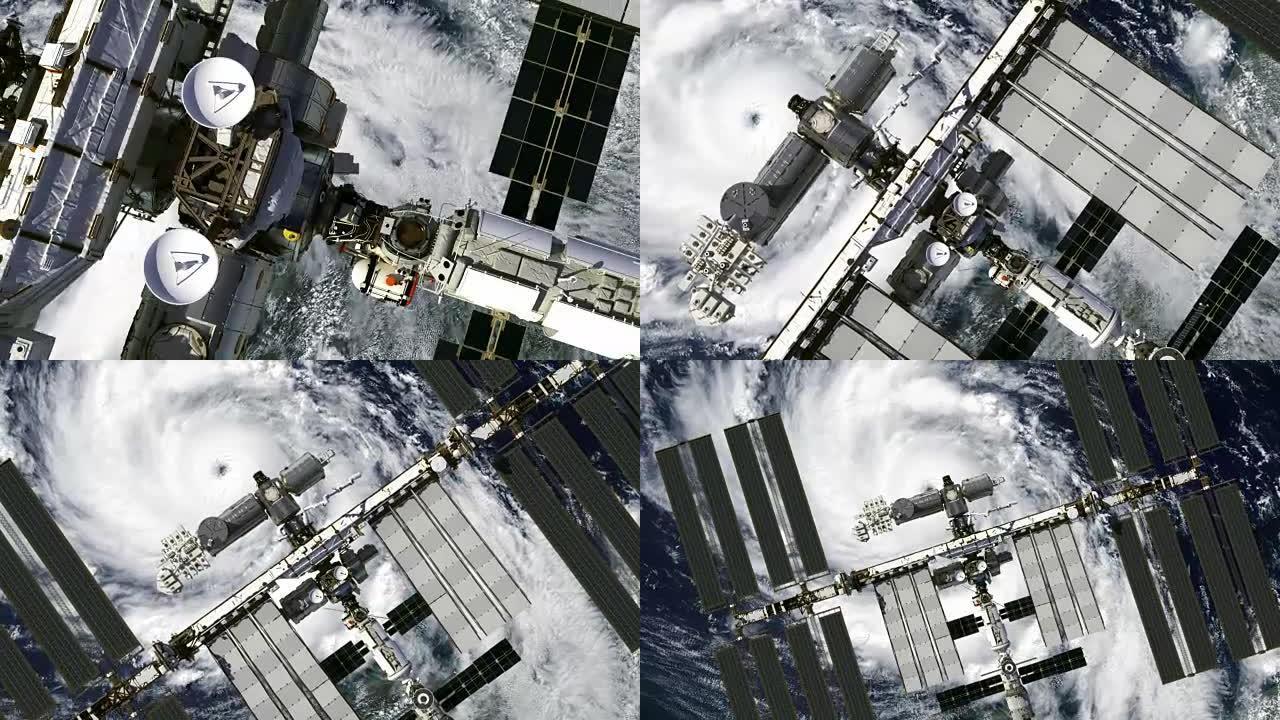 国际空间站在飓风上空的飞行