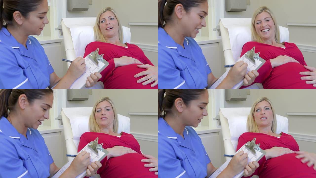 孕妇由护士进行产前检查