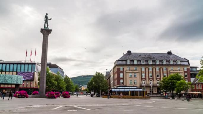 挪威的特隆赫姆城市广场