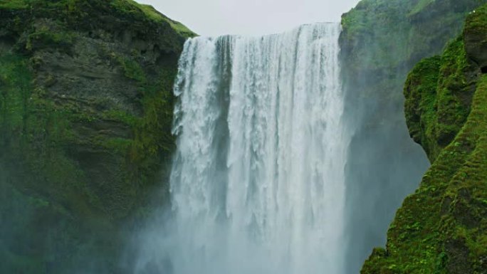 冰岛的sk ã ³ gafoss瀑布