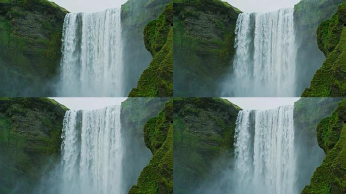 冰岛的sk ã ³ gafoss瀑布