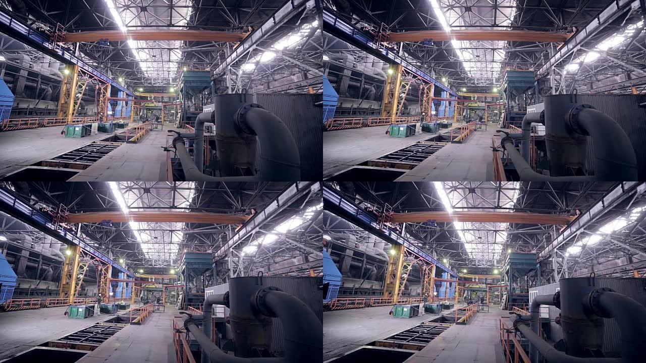 重工业工厂的自动机器人焊接线