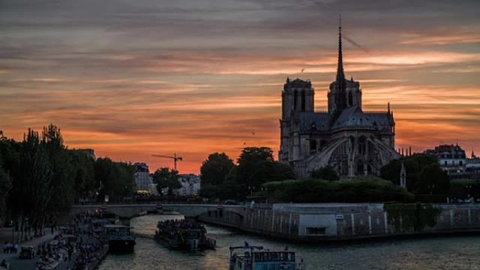 法国巴黎的巴黎圣母院