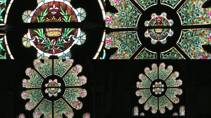 彩色玻璃窗高清耶稣信仰手绘装饰精美绝伦