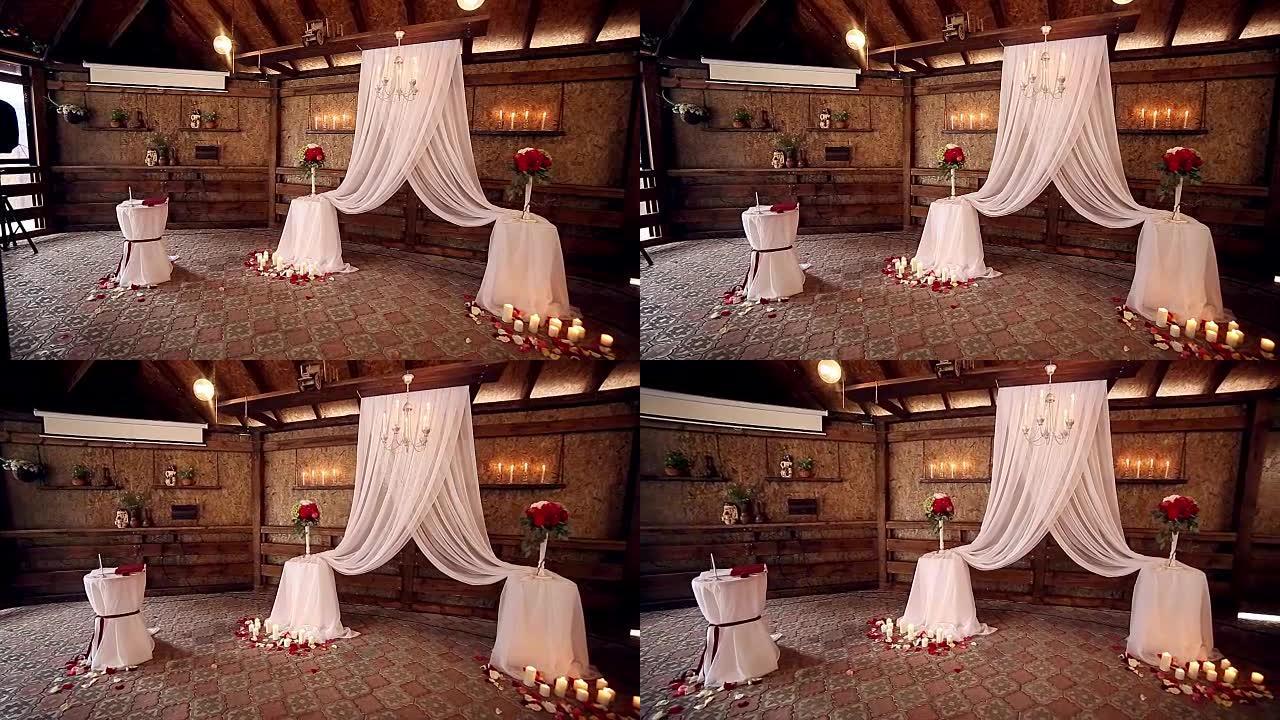 鲜花装饰的婚礼拱门