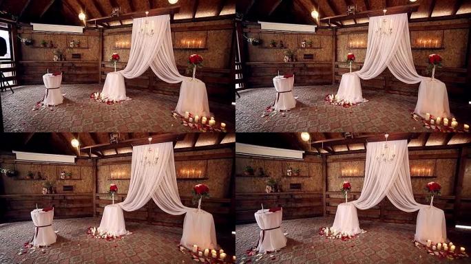 鲜花装饰的婚礼拱门