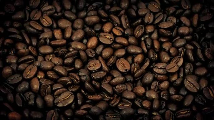 咖啡豆缓慢旋转