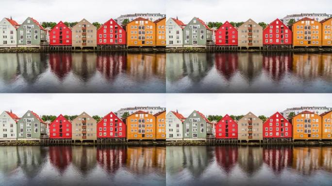 挪威的特隆赫姆 -- 五颜六色的房子
