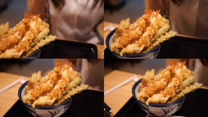 虾天妇罗日本食物