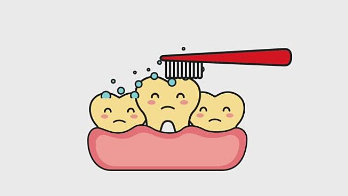 黄牙刷牙卫生口