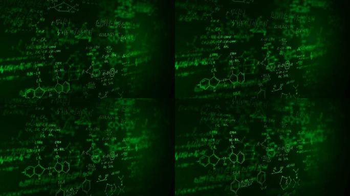 化学式层层叠叠动画特效绿色