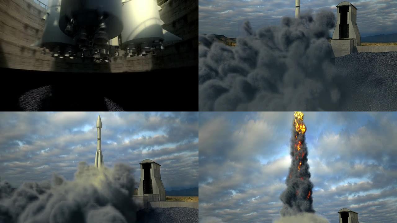 火箭在下午发射联盟ST喷气发动机