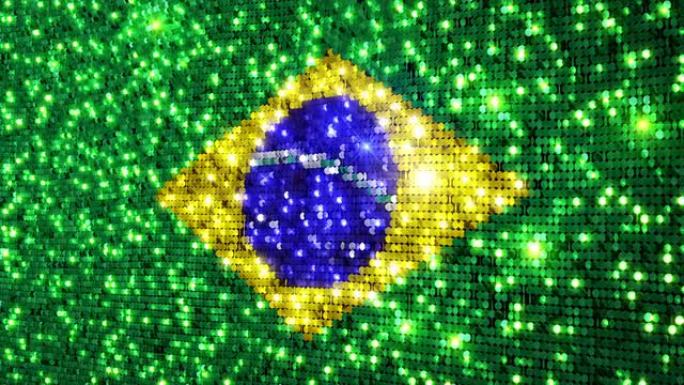 巴西国旗。亮片。可循环。