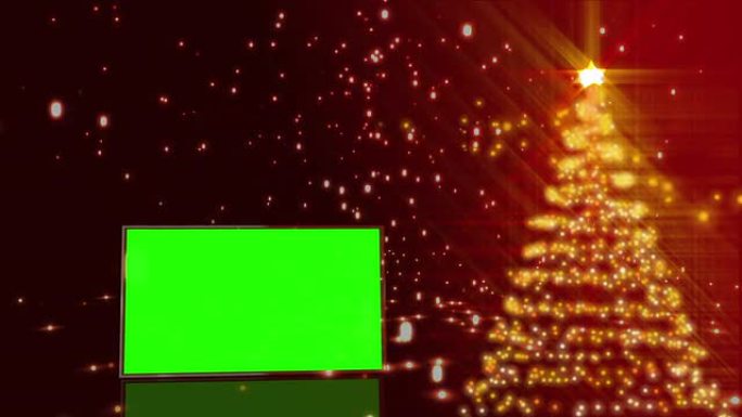 带有绿色屏幕动画的圣诞树