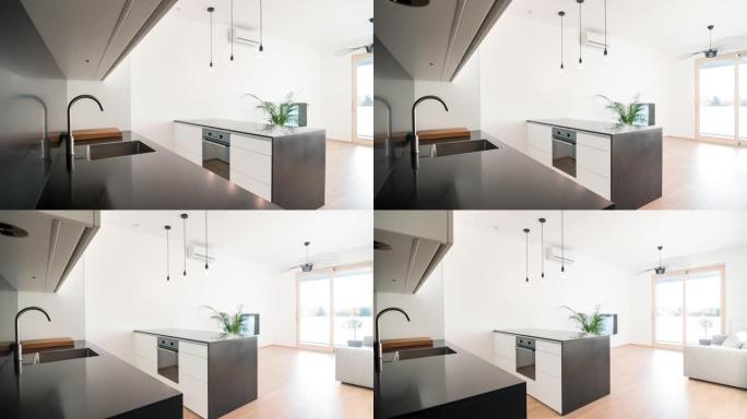 现代开放式厨房客厅设计