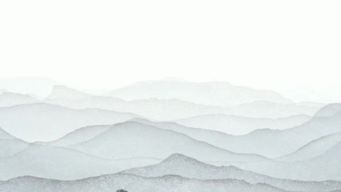 柔软的山脉雪-白色背景（无缝循环）