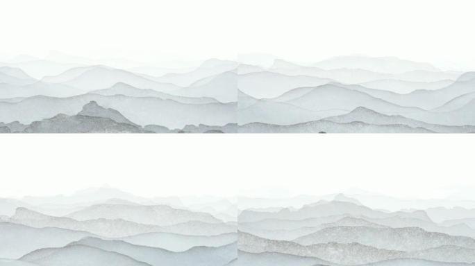 柔软的山脉雪-白色背景（无缝循环）
