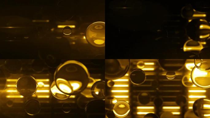 玻璃球荧光反射背景环-金色发光