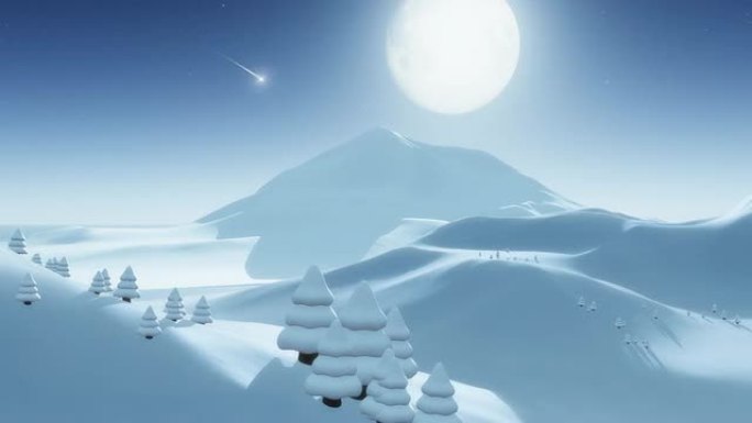 雪山抽象动画月球