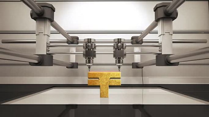 3D打印机制作日元货币黄金标志，3D扫描仪