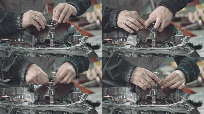 Professional mechanic repairing a continuously var