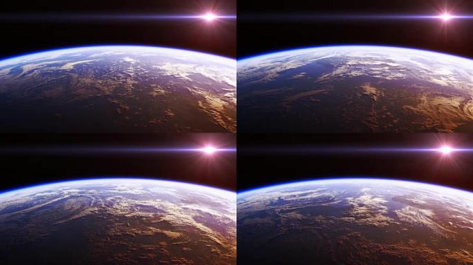 从太空可以看到地球的美丽景色。超高清。4K. 3840x2160。无缝循环。