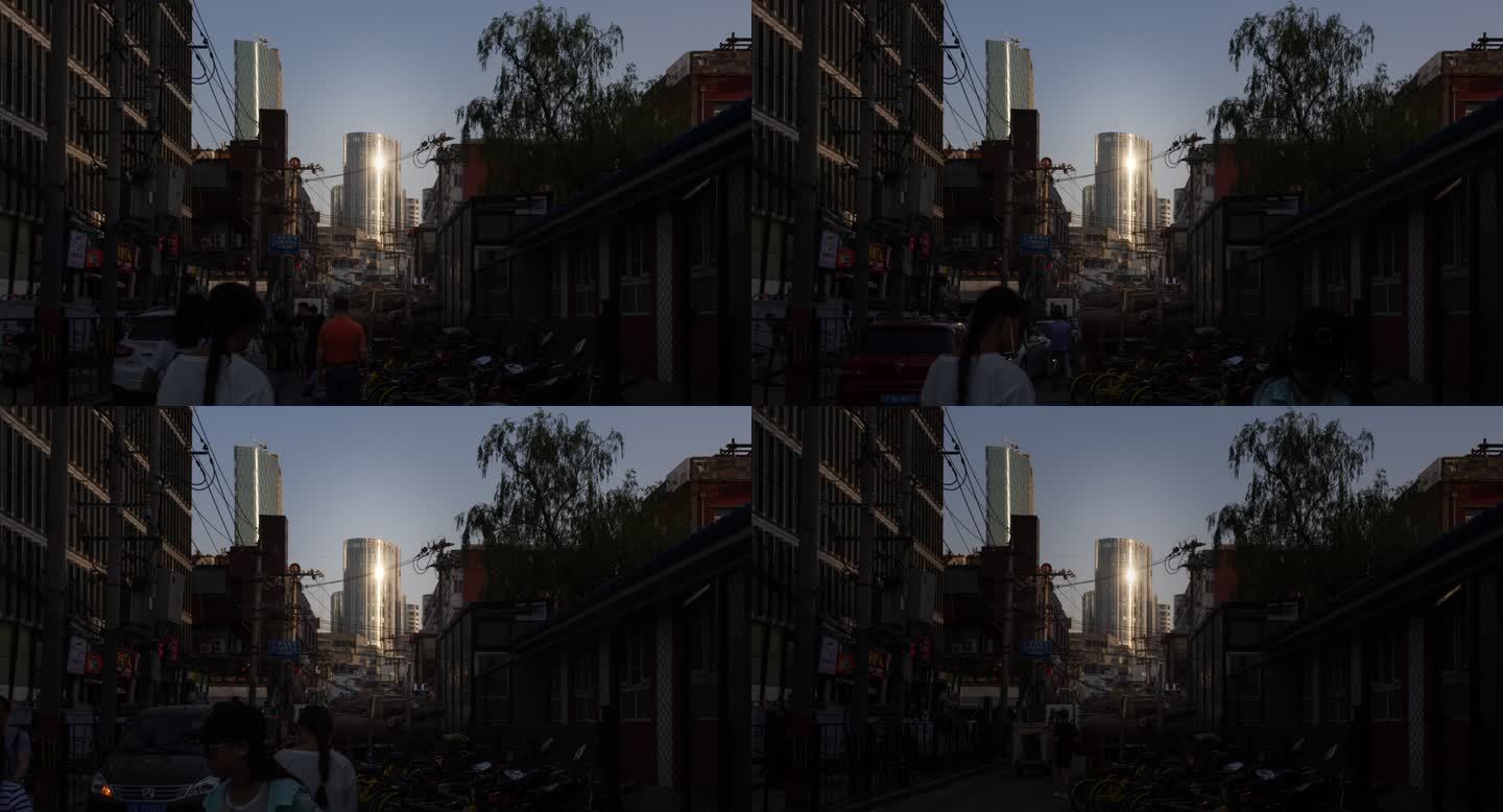 北京三里屯步行街人流延时摄影