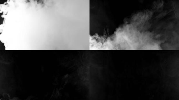 烟雾在黑色背景上的无缝运动，烟雾气氛