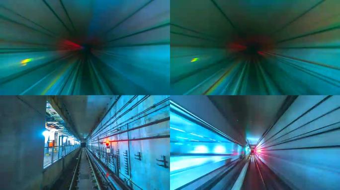 新加坡城市4k延时地下铁路快速运动