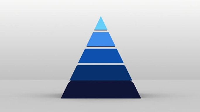 具有五层的3D金字塔形状，矢量信息图 (包括alpha)
