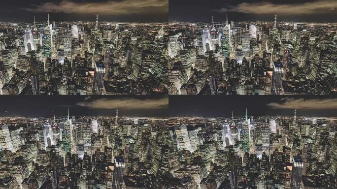纽约曼哈顿的夜景