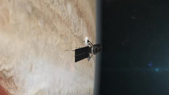 卫星在木星附近运行。大红斑。