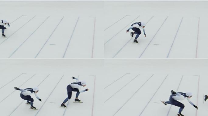 运动员在冰上速滑