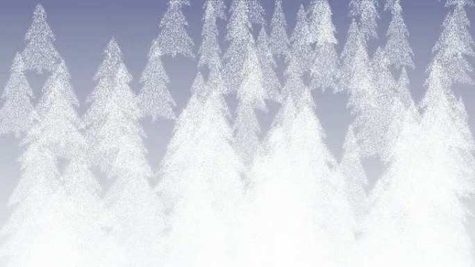 下雪的圣诞树。无序-（循环）