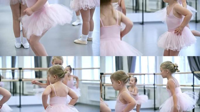 芭蕾课上的跳跃和旋转