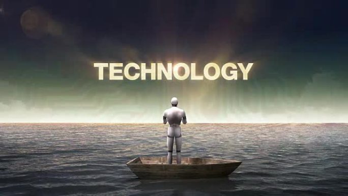 上升的 “技术”，船上机器人的前面，海洋，海洋。