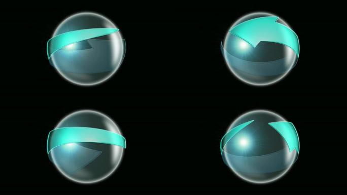 玻璃球箭头环可再生可循环球体箭头