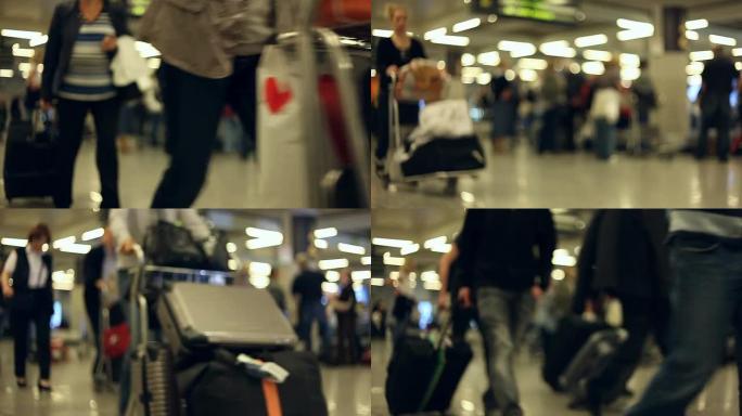 在机场-带行李的人