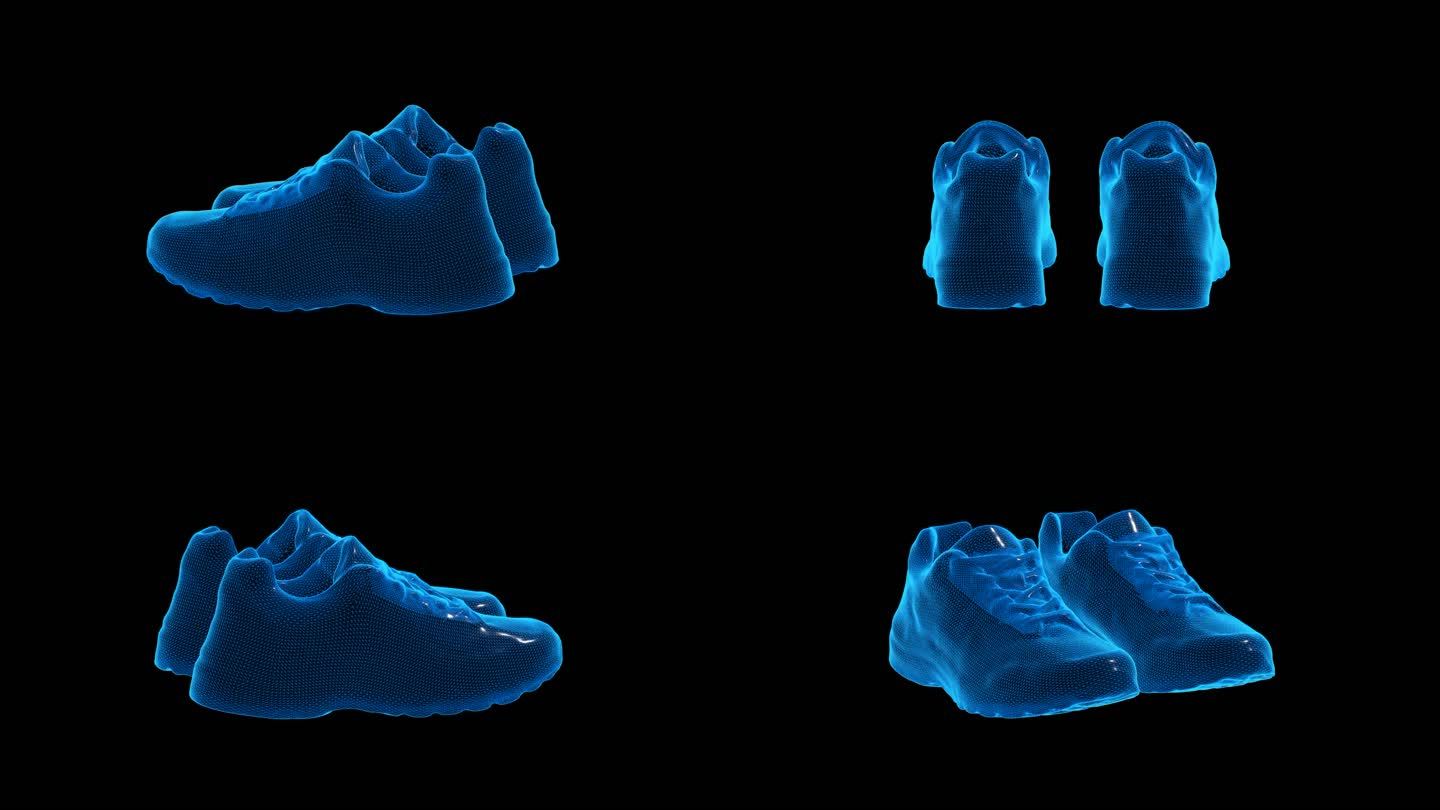 新百伦运动鞋蓝色科技线条通道素材
