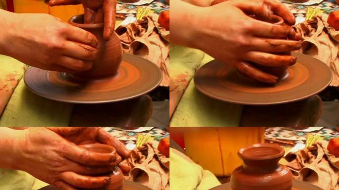 制作陶器陶瓷手工艺术手艺人泥塑泥雕