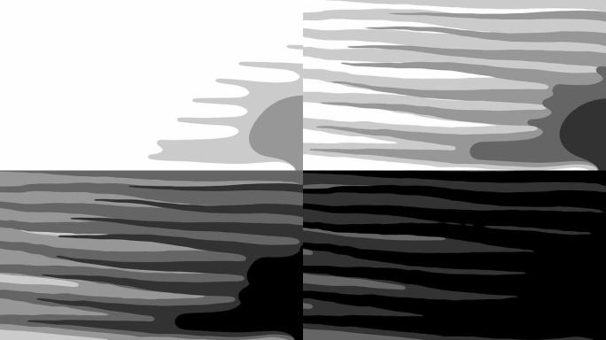 形态通量：垂直-白色到黑色（过渡）