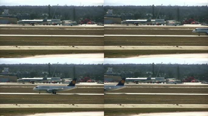 飞机在跑道上，从右向左移动（HD）