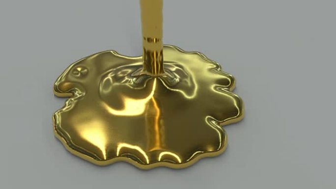 黄金液体浇注动画。