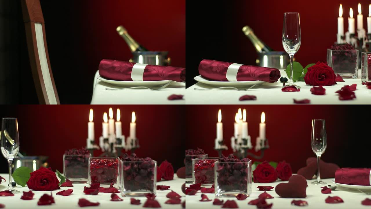 高清多莉: 浪漫烛光晚餐的餐桌设置