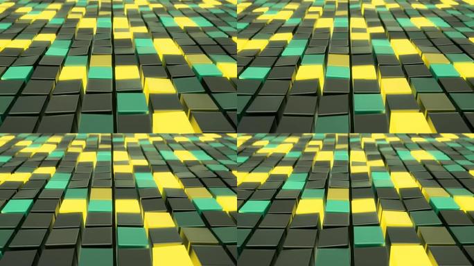 多边形立方体。无缝循环动画。